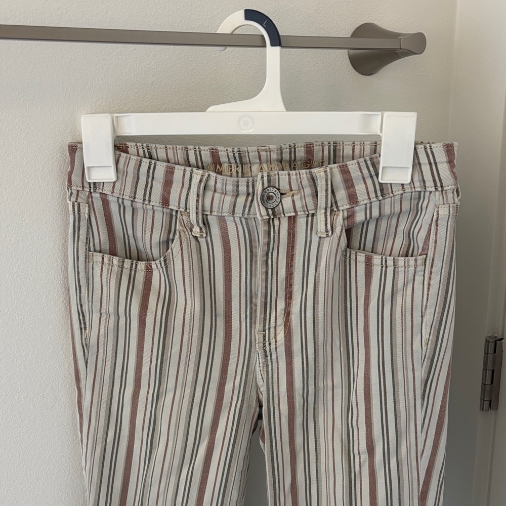 American Eagle High Waisted Striped Jeans